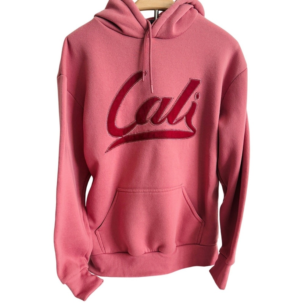 Womens Pink Cali Hoodie Sweatshirt M Normcore Cozycore Normcore Athleisure